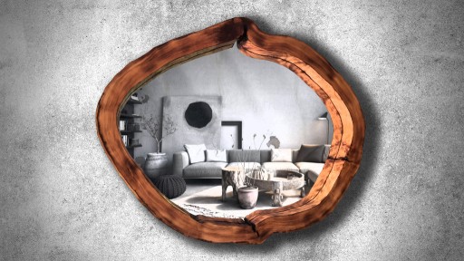 Zdjęcie oferty: nowoczesne lustra ozdobne drewniane do łazienki