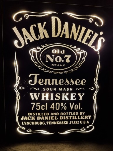 Zdjęcie oferty: Jack Daniels label logo ramka lampka
