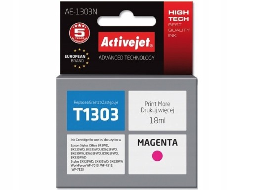 Zdjęcie oferty: Tusz ActiveJet AE-1303N do Epson czerwony (m)