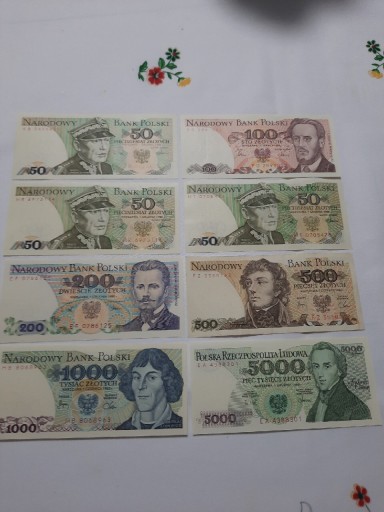 Zdjęcie oferty: N 89-8 BANKNOTÓW PRL UNC OD 50 ZŁ DO 5.000