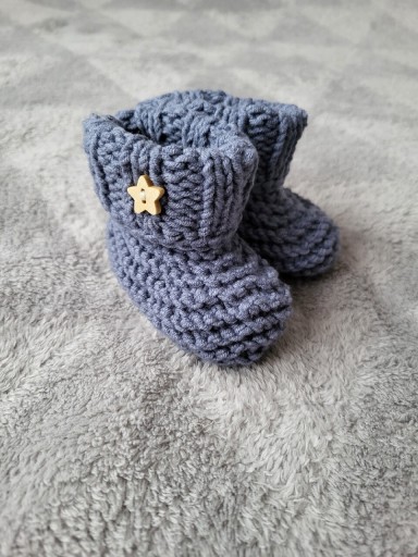 Zdjęcie oferty: Buciki niechodki niemowlęce handmade niebieskie