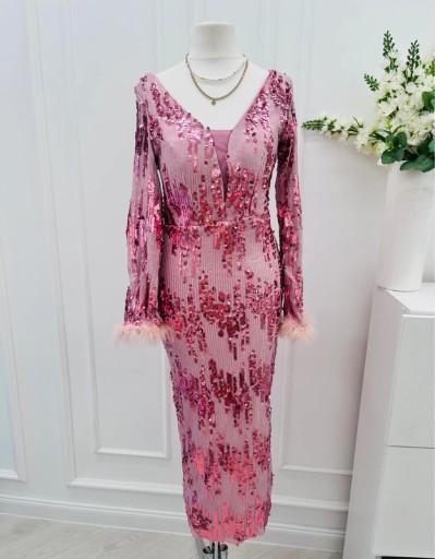 Zdjęcie oferty: Sukienka midi cekinowa piórka 36 S 