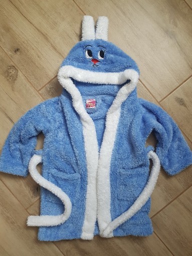 Zdjęcie oferty: Massimo Monelli szlafrok z kapturem niebieski z kapturem,pluszowy, 3-4 lata