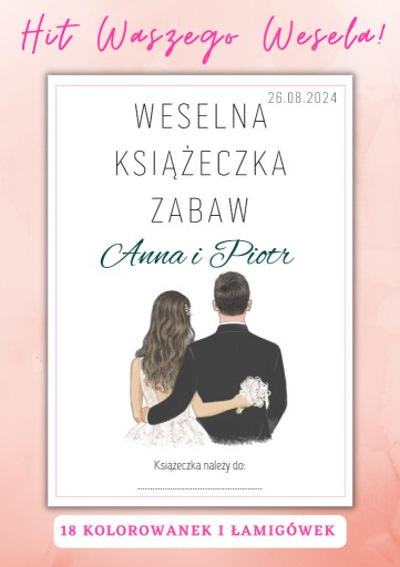 Zdjęcie oferty: Weselna książeczka kolorowanka na ślub wesele PDF