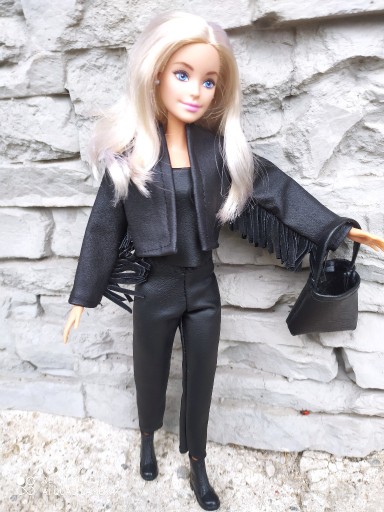 Zdjęcie oferty: BARBIE   ubranka dla Barbie czarny zestaw skórkowy