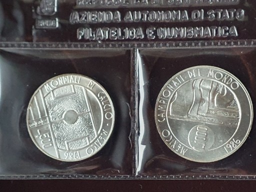 Zdjęcie oferty: San Marino 500 Lire,1000 Lire Meksyk 1986 Proof