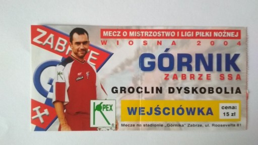 Zdjęcie oferty: Bilet Górnik Zabrze - Groclin Dyskobolia 2004 r.