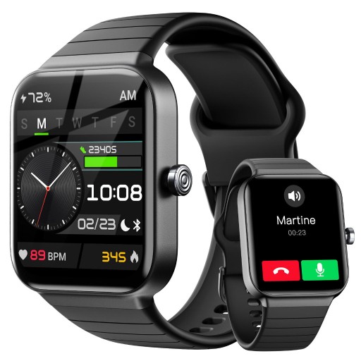 Zdjęcie oferty: Zegarek fitness 1,8" z funkcją telefonu, czarny 
