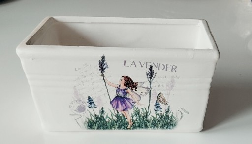 Zdjęcie oferty: Osłonka na małe doniczki, rynienka z napisem Lavender