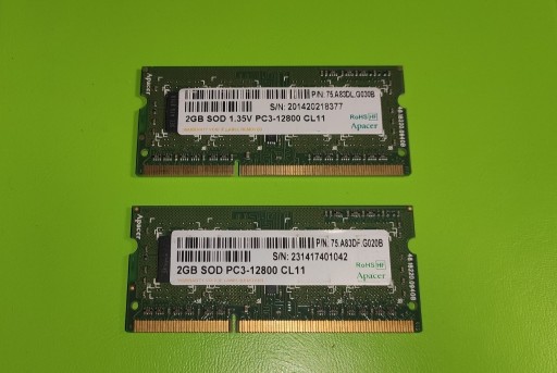 Zdjęcie oferty: Pamięć RAM laptop so-dimm DDR3L 2x2GB