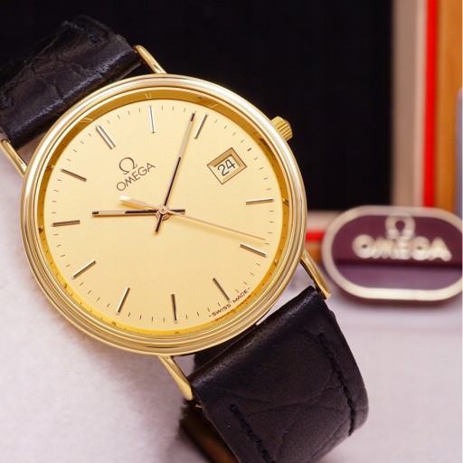 Zdjęcie oferty: OMEGA złoty zegarek 18K 1990r idealny