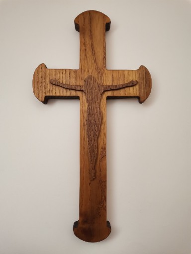 Zdjęcie oferty: Krzyż jesionowy duży z pasyjką dębową rękodzieło