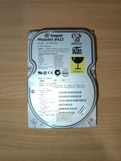 Zdjęcie oferty: RETRO Dysk Twardy Seagate Medalist 6422