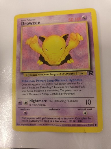 Zdjęcie oferty: Pokemon Karta TCG Drowzee 54/82 Team Rocket