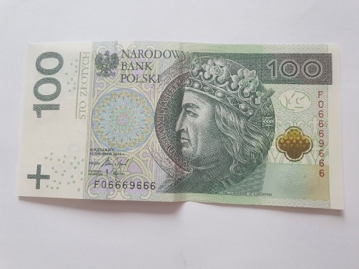 Zdjęcie oferty: Unikatowy banknot 100zł. F06669666 z 14.12.2018r
