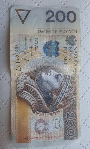 Zdjęcie oferty: Banknot 200zł seria zastępcza YB 6367137 1994r.