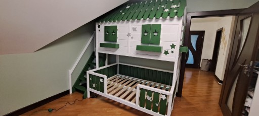 Zdjęcie oferty: Łóżko łóżeczko piętrowe domek dla dzieci RATY LED 