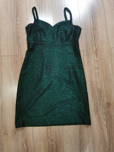 Zdjęcie oferty: Błyszczącą sukienka butelkowa zieleń 
