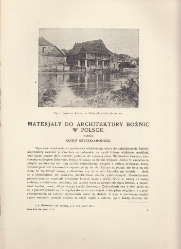 Zdjęcie oferty: bożnice w Polsce Szyszko-Bohusz Zamość Przedbórz Szydłów Goraj Wyszog 1927r