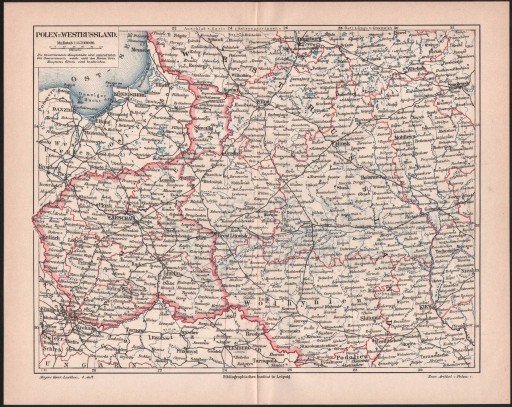 Zdjęcie oferty: POLSKA WOŁYŃ PRUSY stara mapa z 1888 roku