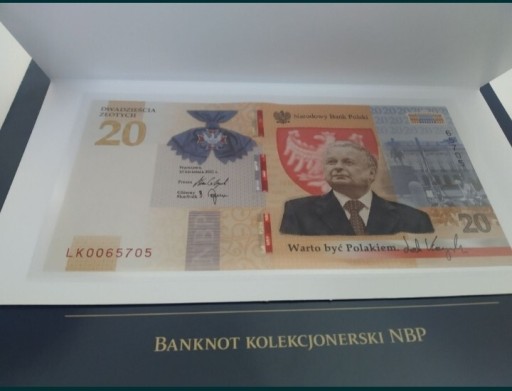 Zdjęcie oferty: Banknot kolekcjonerski Lech Kaczyński 20zł
