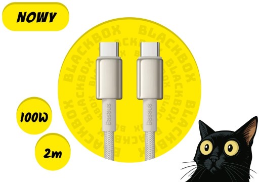 Zdjęcie oferty: [NOWY] Kabel Baseus do Szybkiego Ładowania 100W USB-C / USB-C [2m]