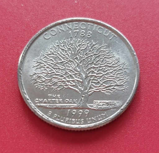 Zdjęcie oferty: Moneta 1/4 dolara USA - 1999. Connecticut 1788.