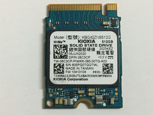 Zdjęcie oferty: Dysk SSD NVMe 512 GB - Kioxia KBG40ZNS512G