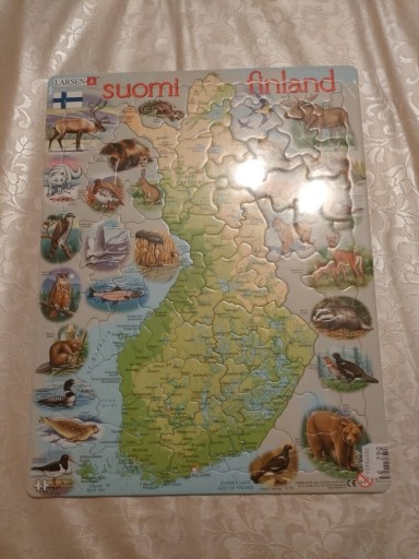 Zdjęcie oferty: Puzzle Finlandia mapa i zwierzęta 78 elementów