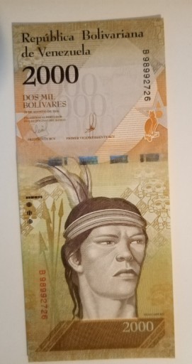 Zdjęcie oferty: Banknot 2000 Bolivarów