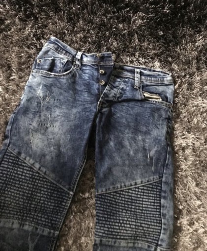 Zdjęcie oferty: Niebieskie spodnie dżinsowe 29 na wiele guzików