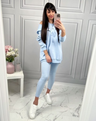 Zdjęcie oferty: Dres DREAM komplet 3w1 błękitny bluza legginsy top