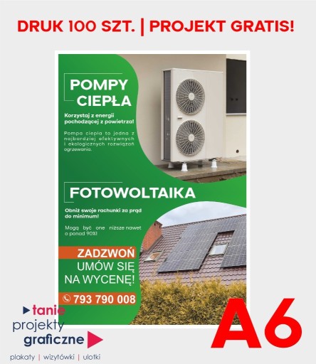 Zdjęcie oferty: Projekt ulotki dwustronnej A6 | wydruk 100 szt. 