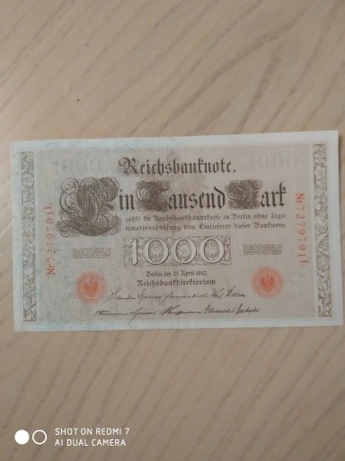 Zdjęcie oferty: 1000 marek. Berlin 1910