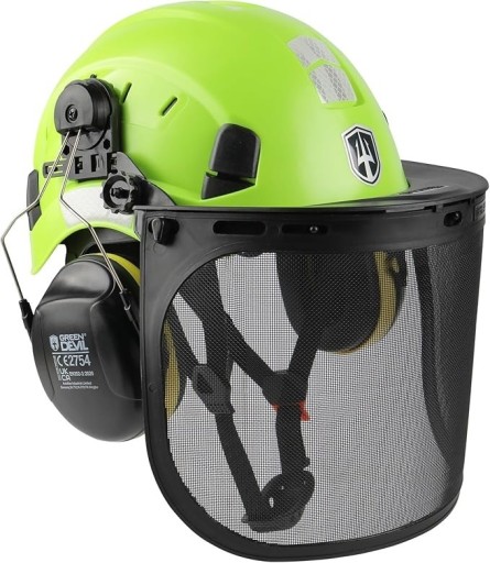 Zdjęcie oferty: GREEN DEVIL kask ochronny z ochroną słuchu, uszami i twarzą, zestaw 3 w 1
