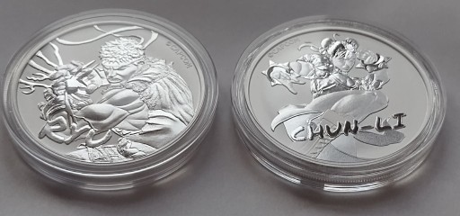 Zdjęcie oferty: Street Fighter Ryu & Chun-Li - Srebro 2 OZ 2022