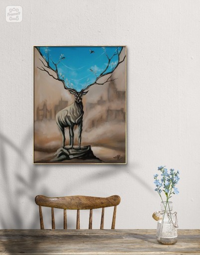 Zdjęcie oferty: Obraz akrylowy jeleń, 40x50 cm