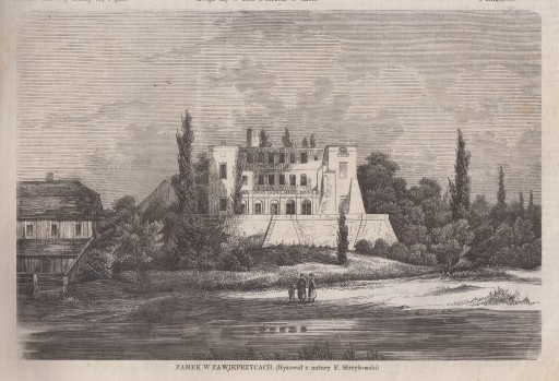 Zdjęcie oferty: Zawieprzyce - 1862r. - Zamek, drzeworyt