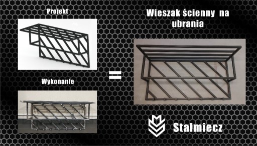 Zdjęcie oferty: Nowoczesny metalowy wieszak do przedpokoju z półką – industrialny styl