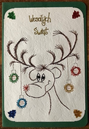 Zdjęcie oferty: Kartka świąteczna ręcznie haftowana