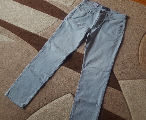 Zdjęcie oferty: Spodnie męskie jeansowe szaro-zielone W32 L32 slim