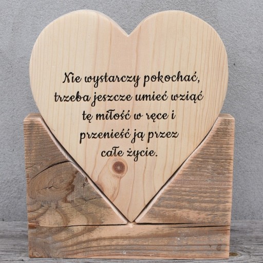 Zdjęcie oferty: Sentencja o miłości Serce Drewno Dekoracja Prezent