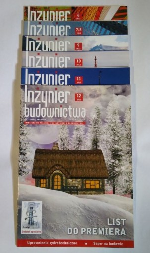 Zdjęcie oferty: Inżynier Budownictwa 6-12/2012, NOWY, spis treści