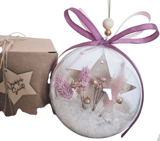 Zdjęcie oferty: Personalizowana bombka kwiaty życzenia gwiazdka z grawerem grawer + pudełko