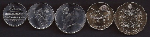 Zdjęcie oferty: SAMOA 10 Sene - 2 Tala 2011 5 pc Coin Set KM168-17