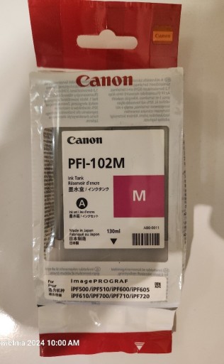 Zdjęcie oferty: Tusz Canon PFI 102 M