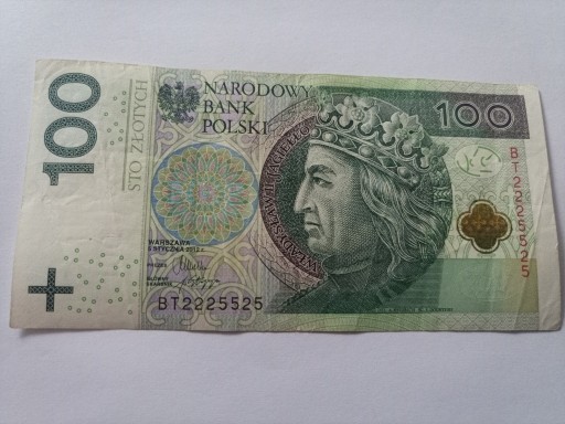 Zdjęcie oferty: Banknot 100 zł bardzo rzadkie numery