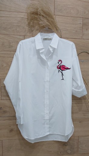 Zdjęcie oferty: Koszula damska biala z flamingiem