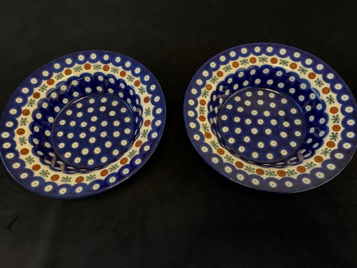 Zdjęcie oferty: Talerz obiadowy głęboki na makaron Bolesławiec 20,5cm 2 szt