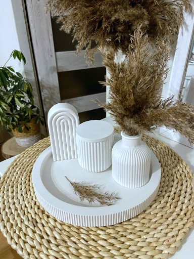 Zdjęcie oferty: Taca wazon zestaw ozdobny gips ceramika 